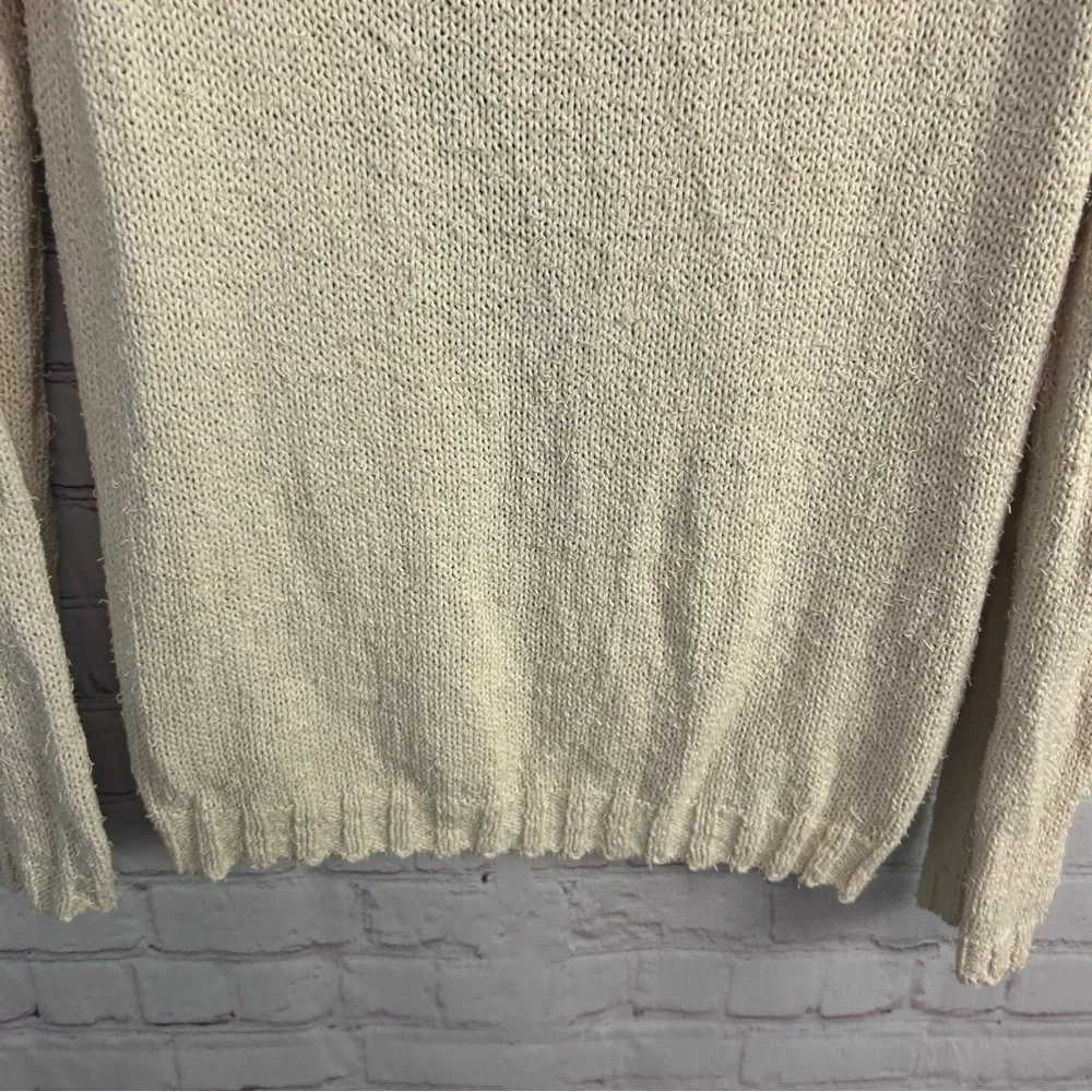 Angel of the North knit colorful retro chic pullover sweater beaded Medium artsy